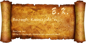 Bezegh Kasszián névjegykártya